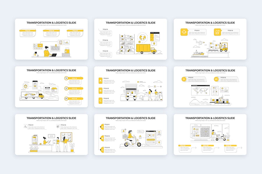 物流运输供应链流程图形Keynote模板 - 顶尖PPT