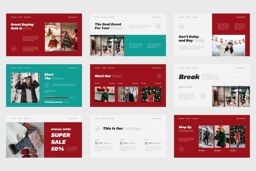 简约时尚圣诞节时尚主题keynote模板 - 顶尖PPT