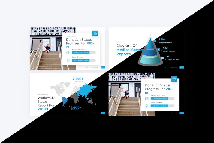 蓝色现代医学研究医学论文医疗健康PPT模板 - 顶尖PPT