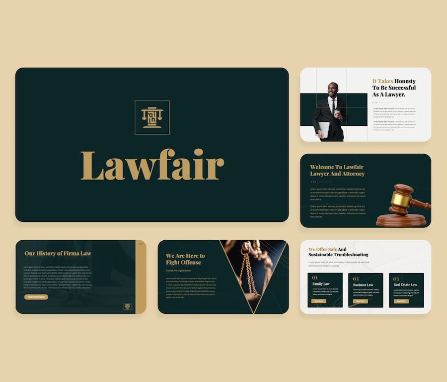 法律机构律师团队业务案例服务范围PPT模板 - 顶尖PPT