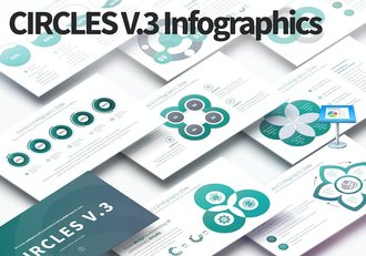 圆圈花瓣要点信息展示图形keynote模板 - 顶尖PPT