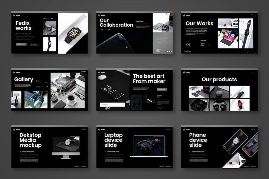 商务风格产品展示发布PPT模板 - 顶尖PPT