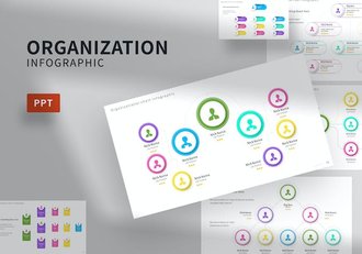 国外组织管理信息图形展示PPT模板 - 顶尖PPT