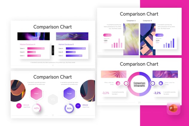 对比分析信息图表数据展示对标PPT模板 - 顶尖PPT