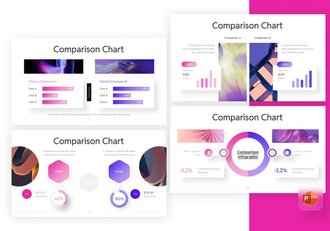 对比分析信息图表数据展示对标PPT模板 - 顶尖PPT