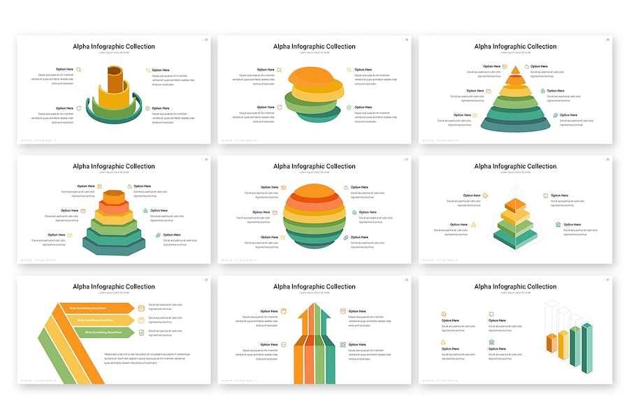 3D彩色立体聚合分散图形PPT模板 - 顶尖PPT