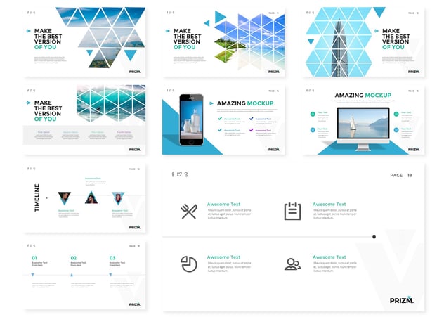 创意三角形板式设计商务风格keynote模板 - 顶尖PPT