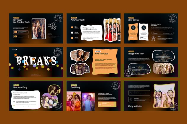 新年快乐节日祝福keynote模板 - 顶尖PPT