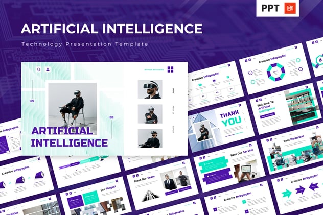 人工智能技术PPT模板 - 顶尖PPT