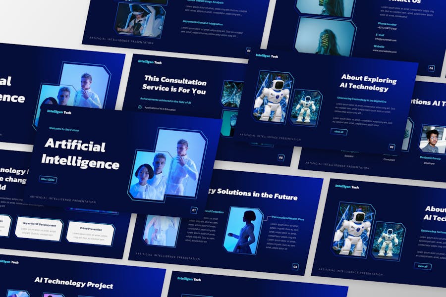 智能技术人工智能PPT模板 - 顶尖PPT