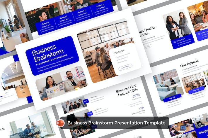 商业头脑风暴公司企业内部会议商务风格PPT模板 - 顶尖PPT
