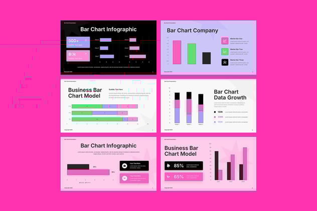 条形图数据统计分析展示PPT模板 - 顶尖PPT