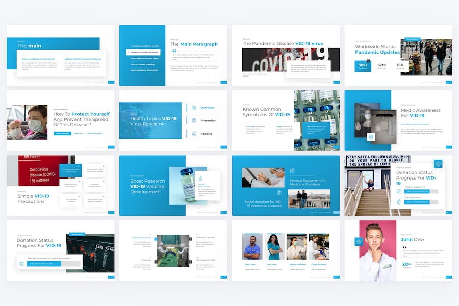 蓝色现代医学研究医学论文医疗健康PPT模板 - 顶尖PPT