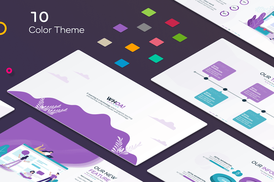 线上课程网络培训远程教学PPT模板 - 顶尖PPT