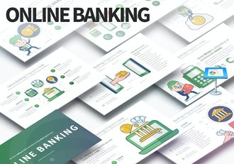 网上银行矢量插画图形keynote模板 - 顶尖PPT