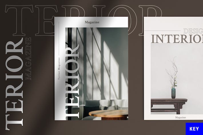 室内家具杂志风格深色高端Keynote模板 - 顶尖PPT