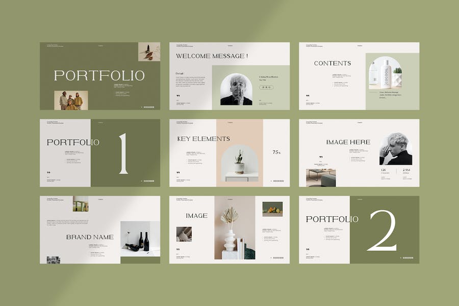 设计作品集项目展示文件夹PPT模板 - 顶尖PPT