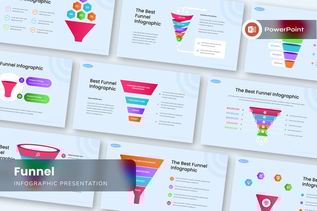 销售漏斗客户转化流程信息图形PPT模板 - 顶尖PPT