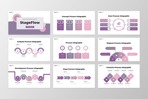 可视化步骤哦流程信息图形keynote模板 - 顶尖PPT