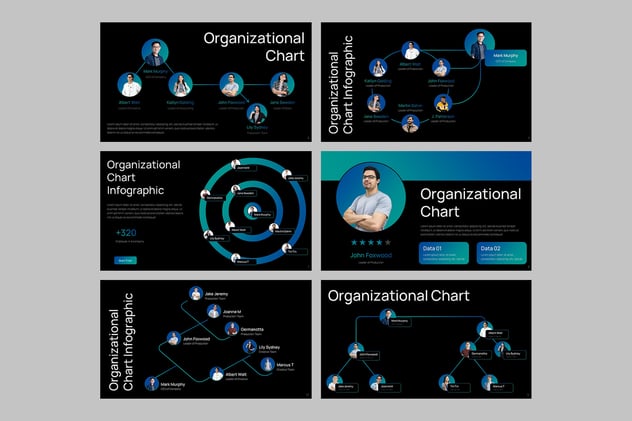 组织结构图企业架构设计PPT模板 - 顶尖PPT