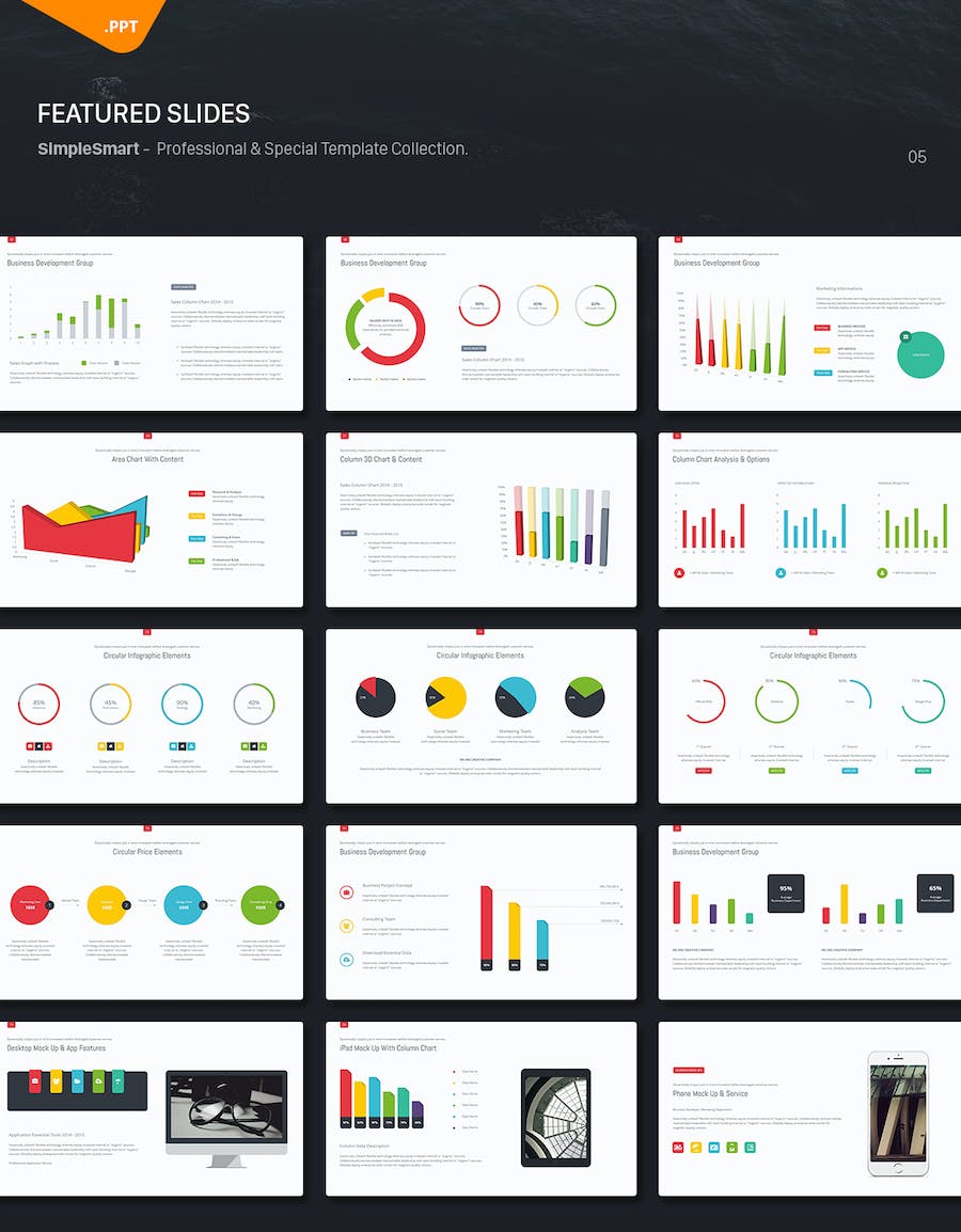 商务创意数据图形企业通用PPT模板 - 顶尖PPT