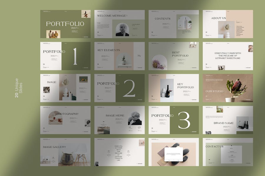 设计作品集项目展示文件夹PPT模板 - 顶尖PPT