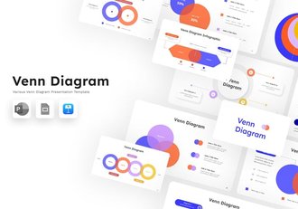 维恩图数据对比展示Keynote模板 - 顶尖PPT