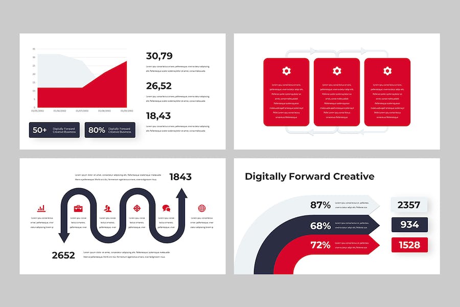 商务贸易数据报表图形图表PPT模板 - 顶尖PPT