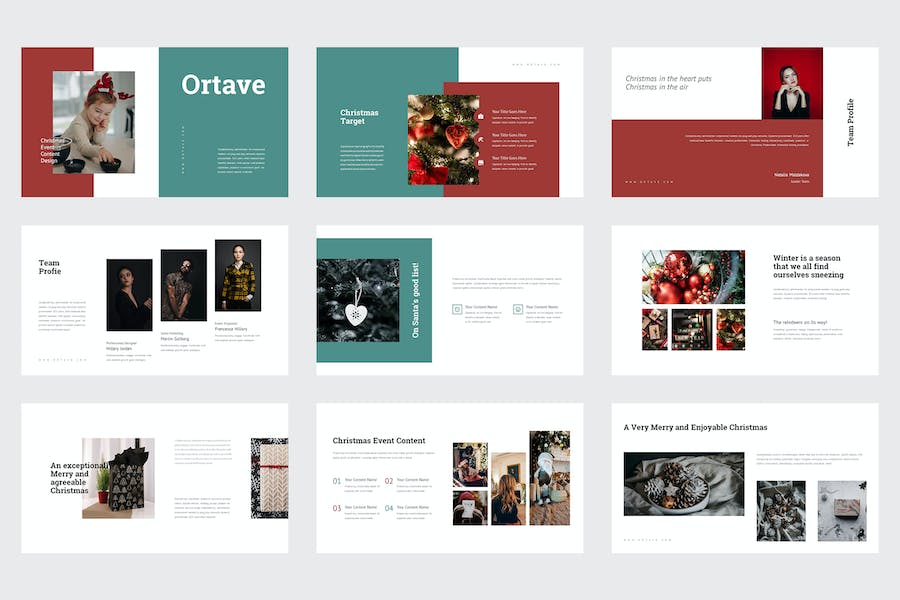 扁平化圣诞节PPT礼物派送圣诞快乐圣诞活动PPT模板 - 顶尖PPT