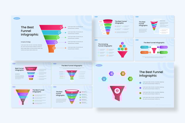 销售漏斗客户转化流程信息图形PPT模板 - 顶尖PPT