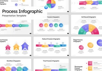 彩色步骤流程信息图形设计keynote模板 - 顶尖PPT