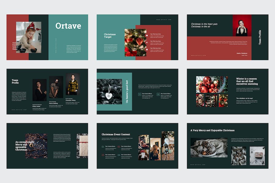 扁平化圣诞节PPT礼物派送圣诞快乐圣诞活动PPT模板 - 顶尖PPT