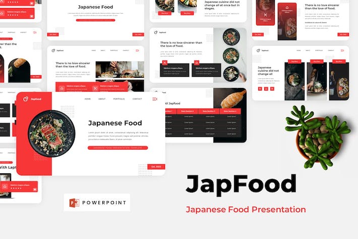 日本料理寿司美食餐厅介绍PPT模板 - 顶尖PPT