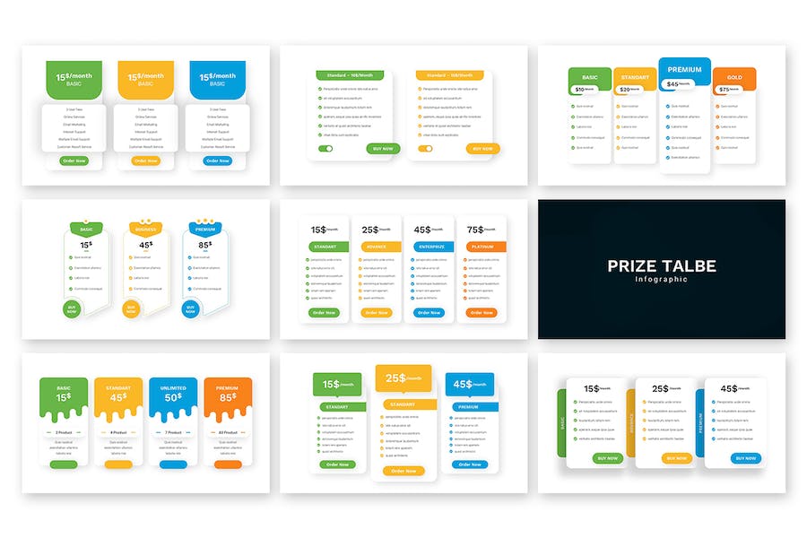 各种价格展示图表keynote模板 - 顶尖PPT