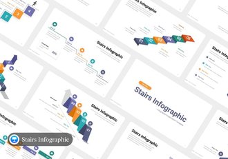 台阶流程图信息图形Keynote模板 - 顶尖PPT