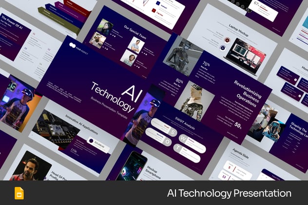 AI技术发展市场分析PPT模板 - 顶尖PPT
