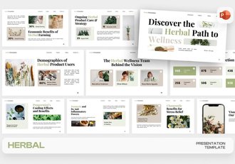 中草药健康养生保健PPT模板 - 顶尖PPT