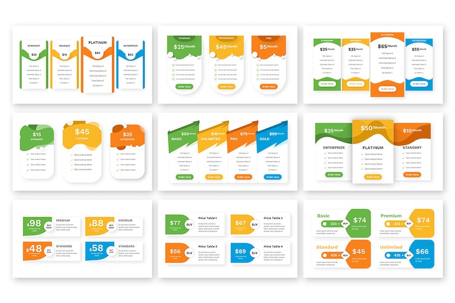 各种价格展示图表keynote模板 - 顶尖PPT