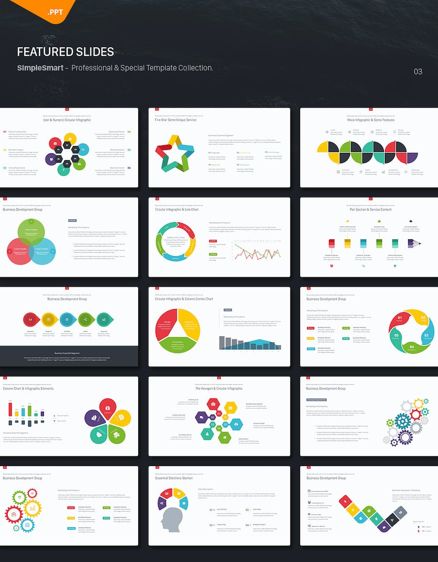 商务创意数据图形企业通用PPT模板 - 顶尖PPT
