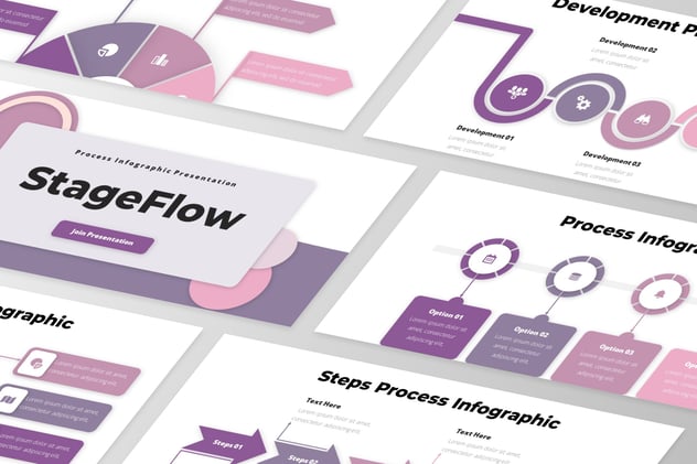 可视化步骤哦流程信息图形keynote模板 - 顶尖PPT