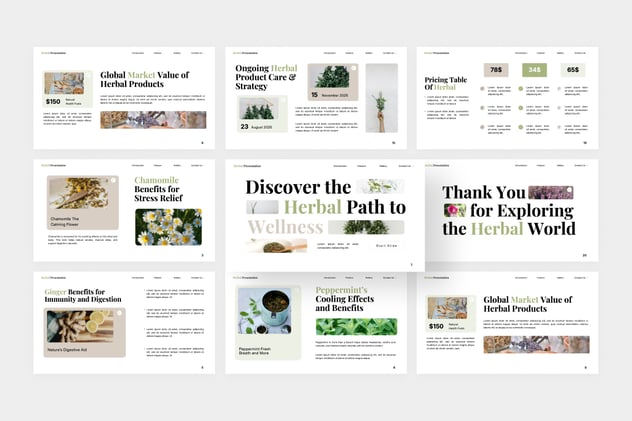 中草药健康养生保健PPT模板 - 顶尖PPT