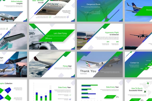 航空公司品牌形象运营宣传PPT模板 - 顶尖PPT