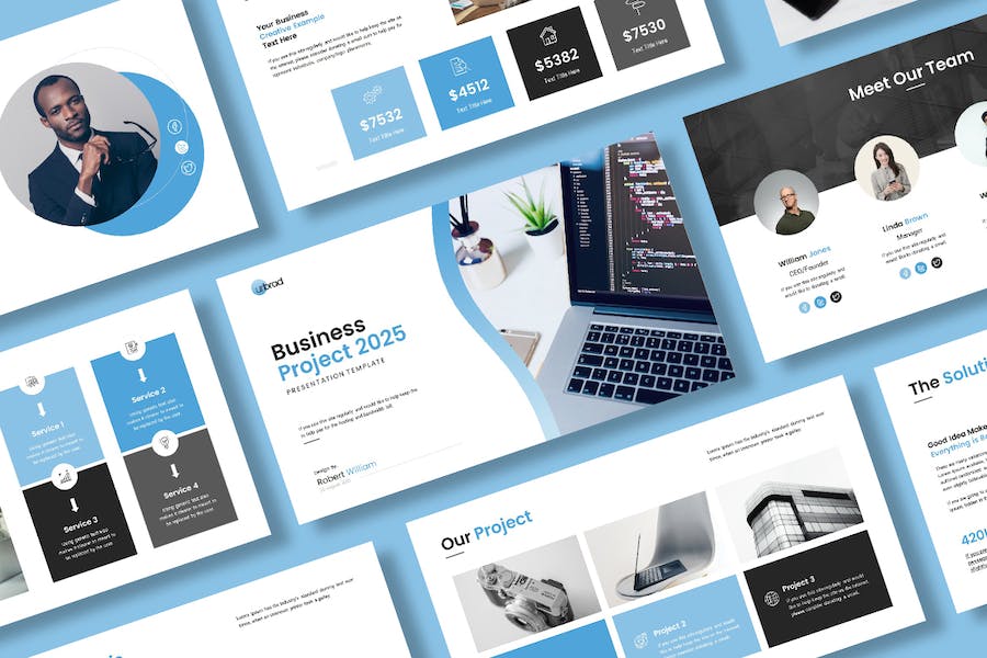 商业项目合作业务推广展示国外PPT模板 - 顶尖PPT