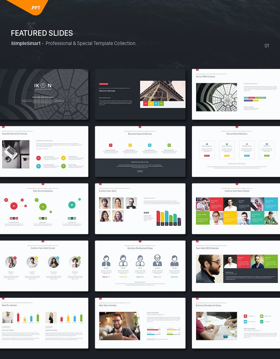 商务创意数据图形企业通用PPT模板 - 顶尖PPT