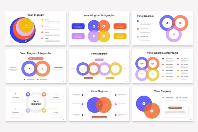 维恩图数据对比展示Keynote模板 - 顶尖PPT