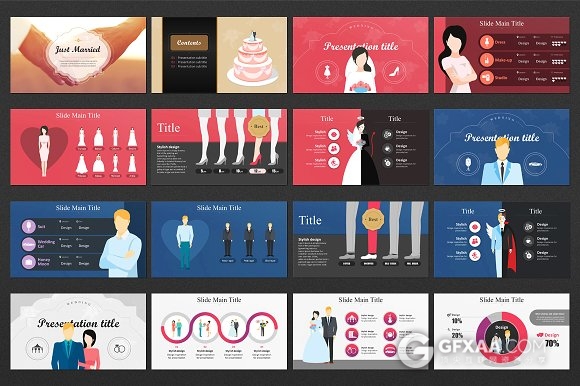 卡通风格婚礼人生PPT模板 - 顶尖PPT