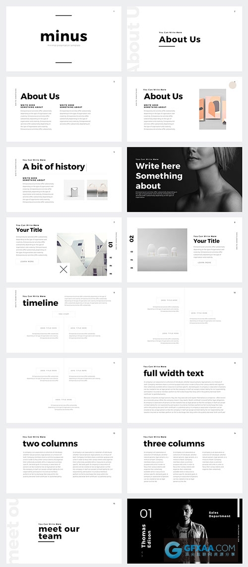 白底简约时尚风格PPT模板 - 顶尖PPT