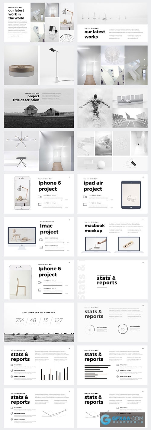白底简约时尚风格PPT模板 - 顶尖PPT