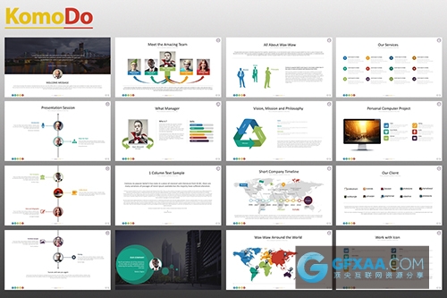 工程建筑设计PPT模板3种颜色2种比例 - 顶尖PPT