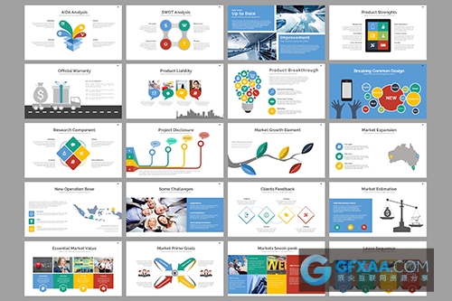 8种配色全动画商务通用PPT模板 - 顶尖PPT